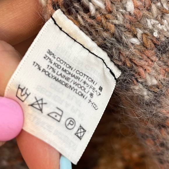 ANTHROPOLOGIE La Fee Verte Kid Mohair Wool Blend Marled Raglan Sleeve Sweater - Picture 7 of 10